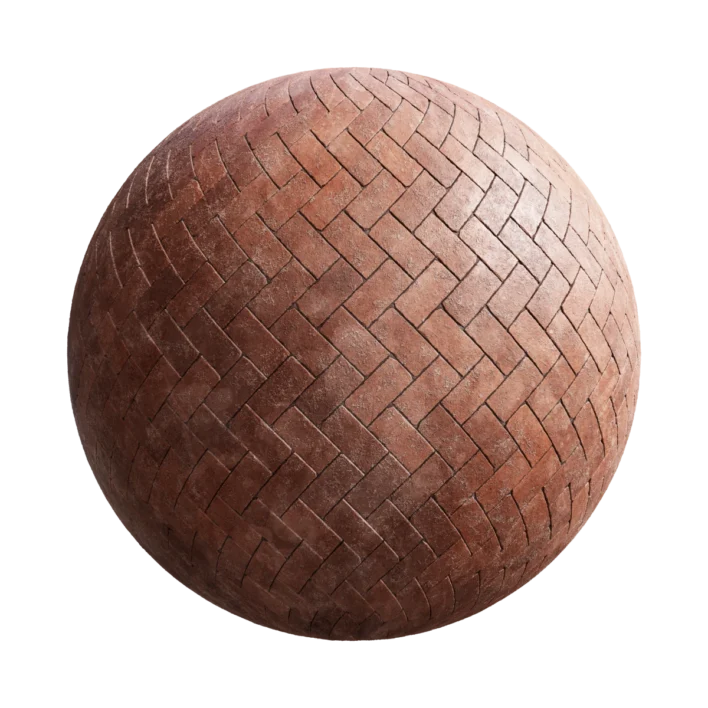 Dirty Red Brick Pavement 7575