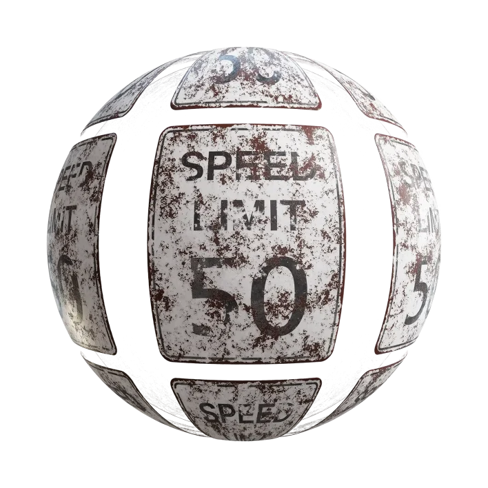 Damaged Speed Limit Sign 7607