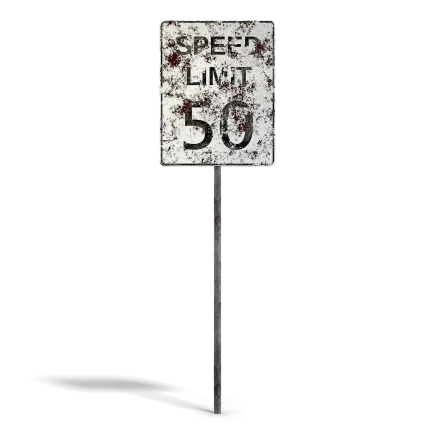 Damaged Speed Limit Sign