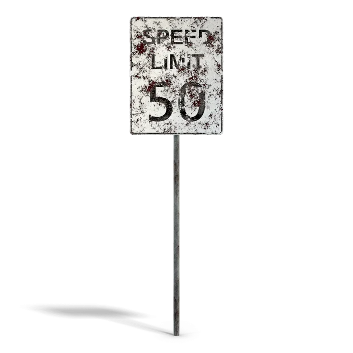 Damaged Speed Limit Sign