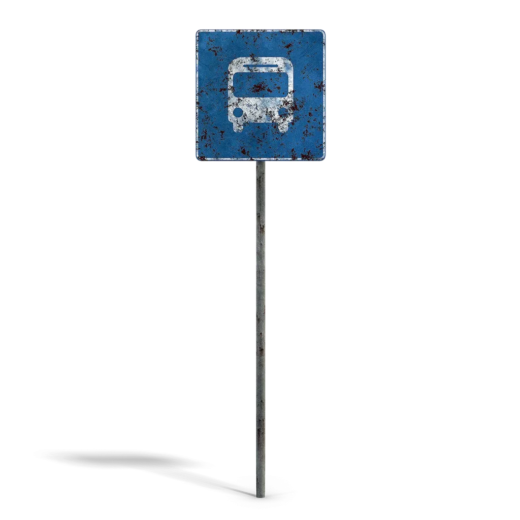 Damaged Bus Stop Sign
