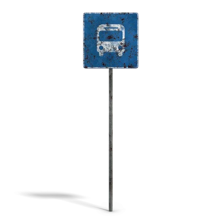 Damaged Bus Stop Sign