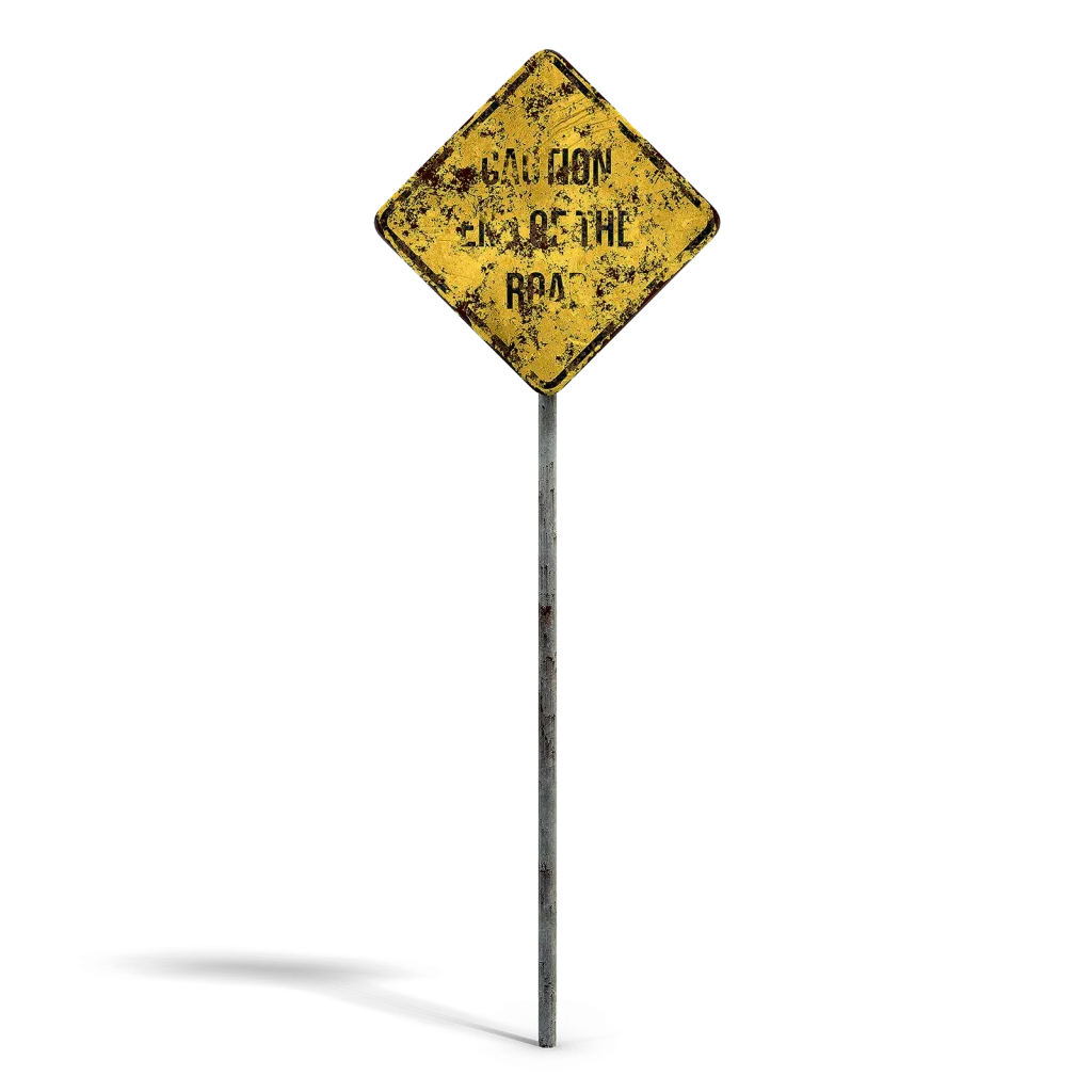 Damaged End of the Road Sign