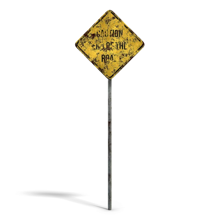 Damaged End of the Road Sign