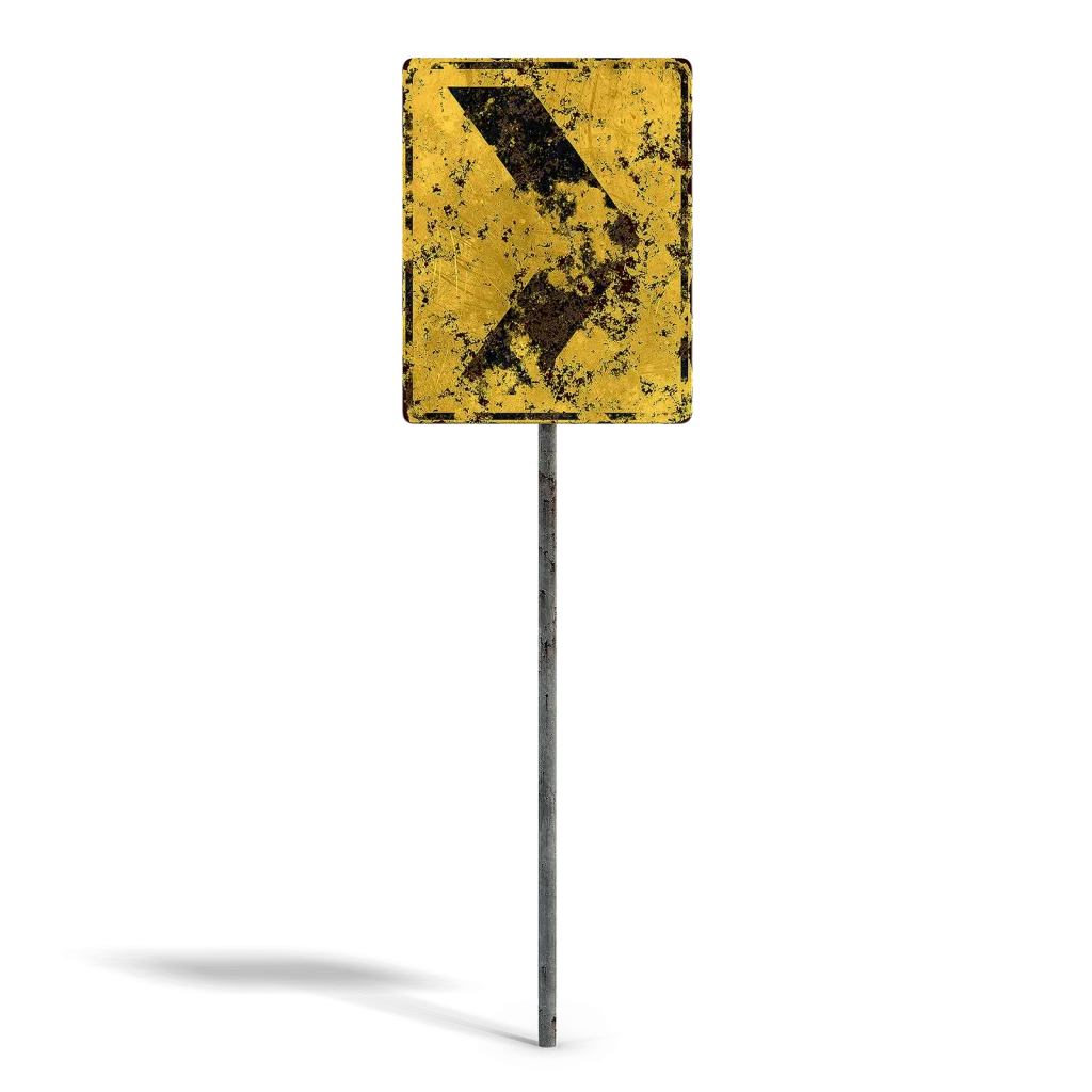 Damaged Sharp Corner Sign