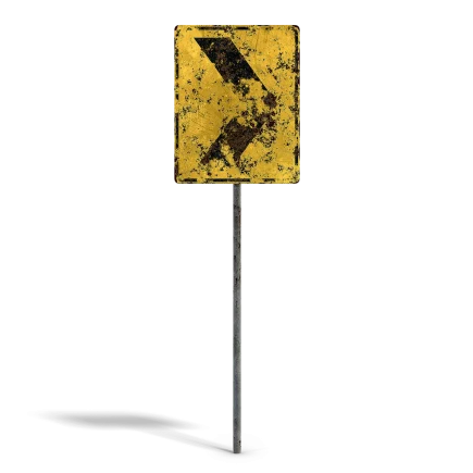 Damaged Sharp Corner Sign