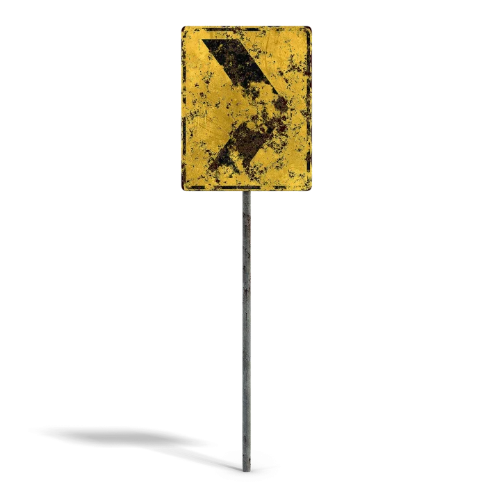 Damaged Sharp Corner Sign