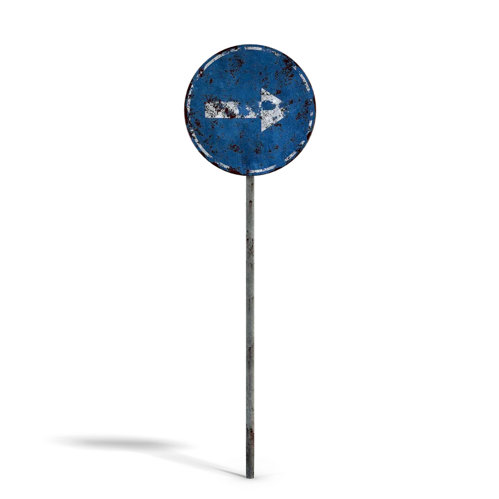 Damaged Arrow Sign