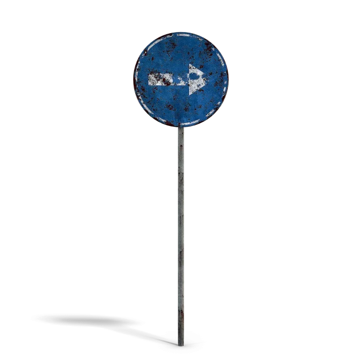 Damaged Arrow Sign