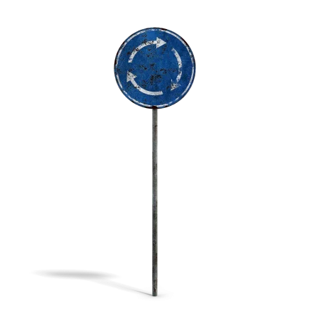Damaged Roundabout Sign