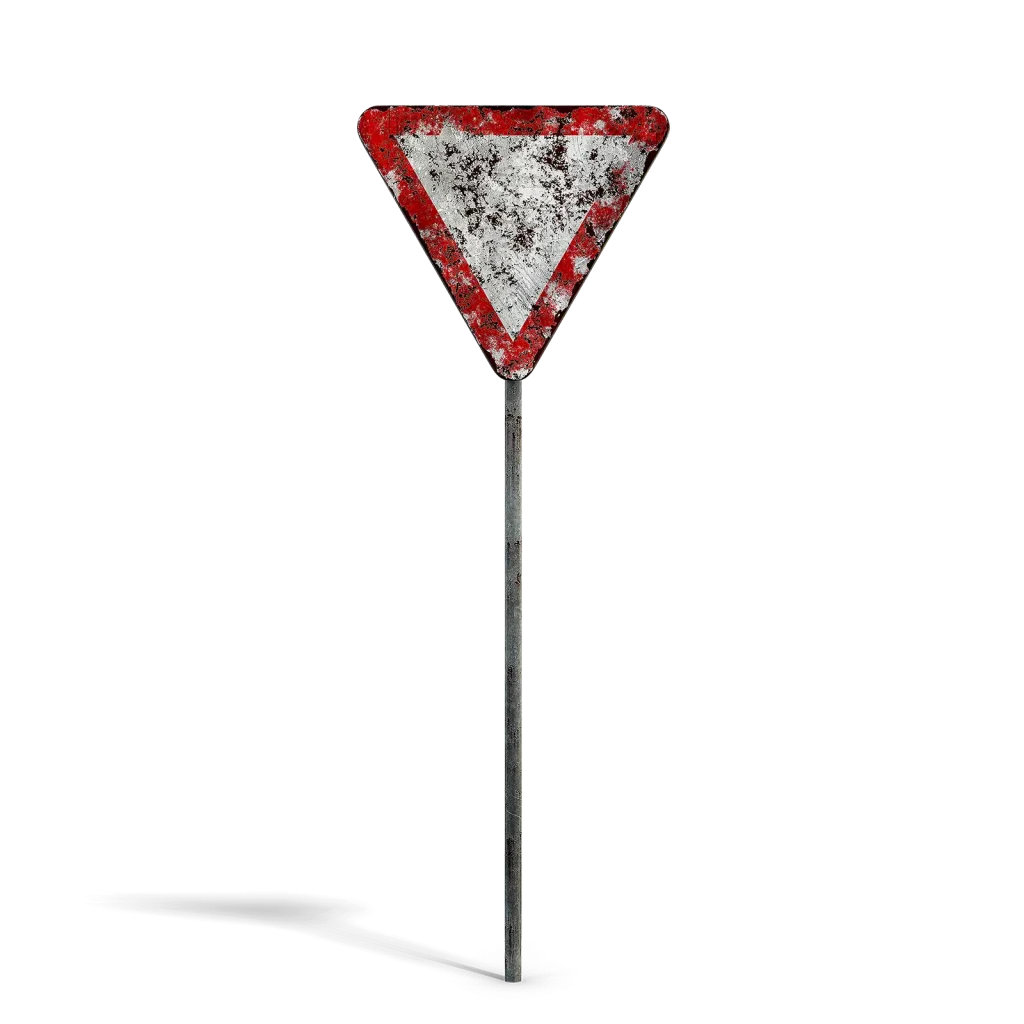 Damaged Give Way Sign