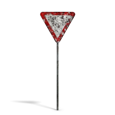 Damaged Give Way Sign