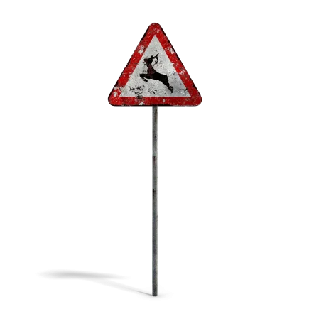 Damaged Wild Animals Sign