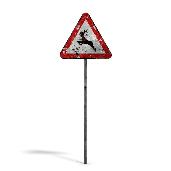 Damaged Wild Animals Sign