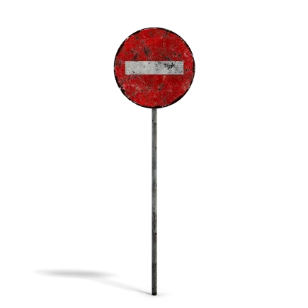 Damaged No Entry Sign