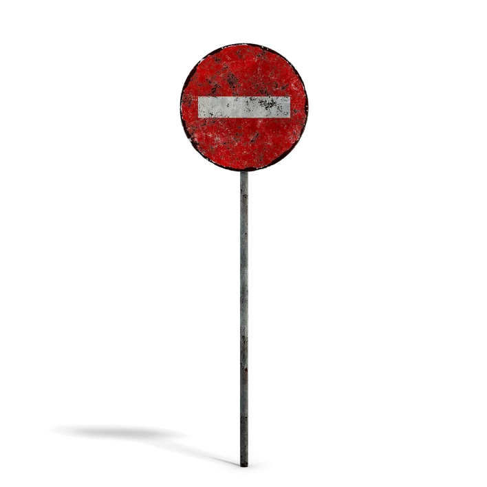 Damaged No Entry Sign