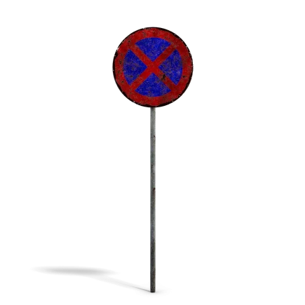 Damaged No Stopping Sign