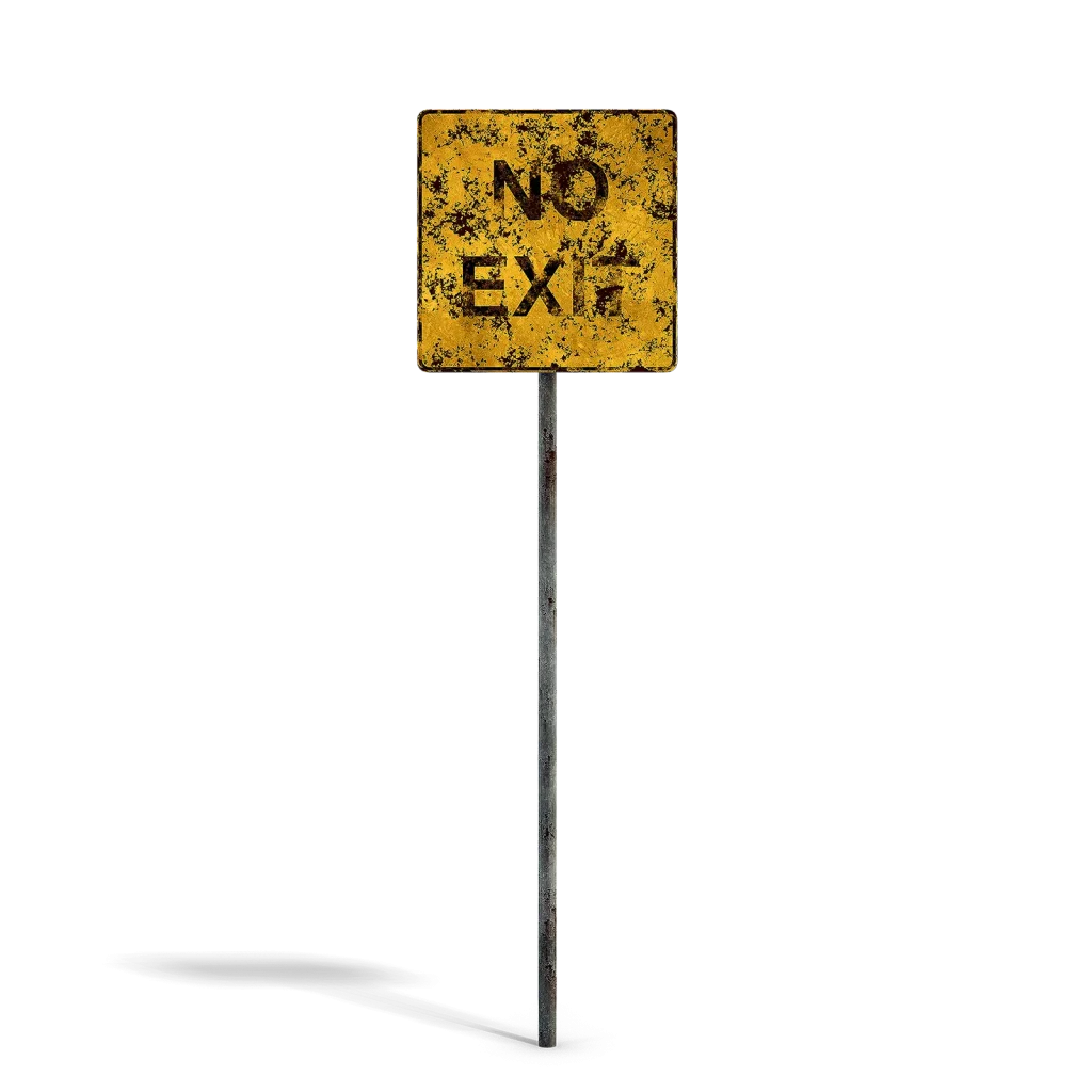 Damaged No Exit Sign