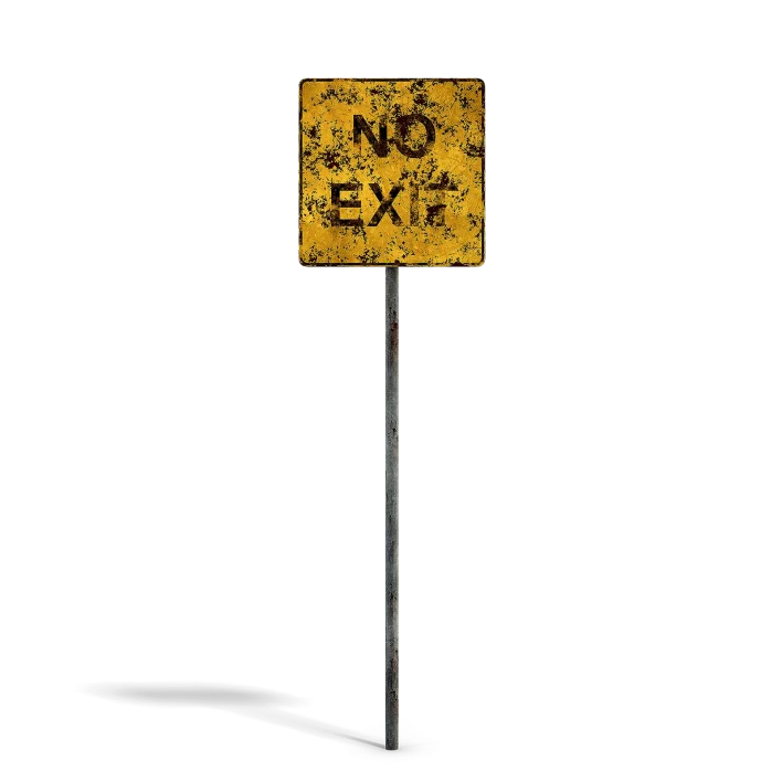 Damaged No Exit Sign