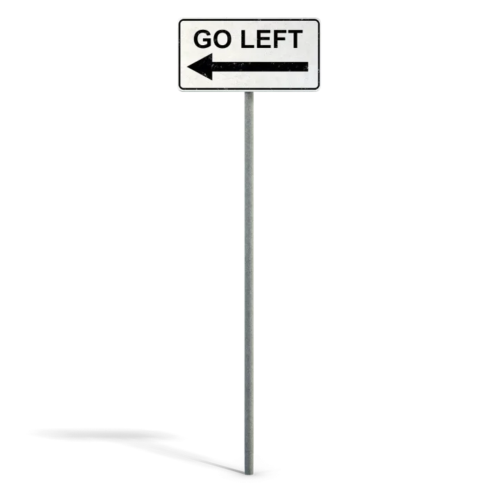 Go Left Sign