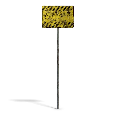Damaged Construction Zone Sign