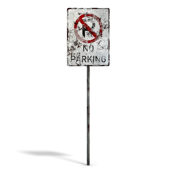 Damaged No Parking Sign