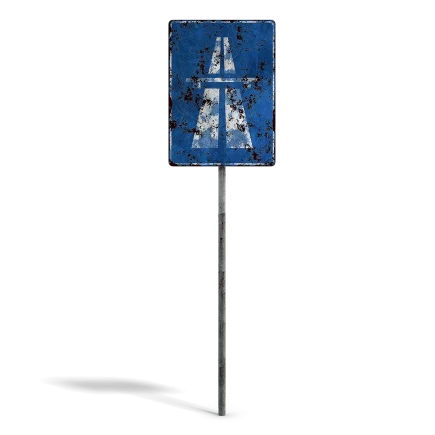 Damaged Highway Sign