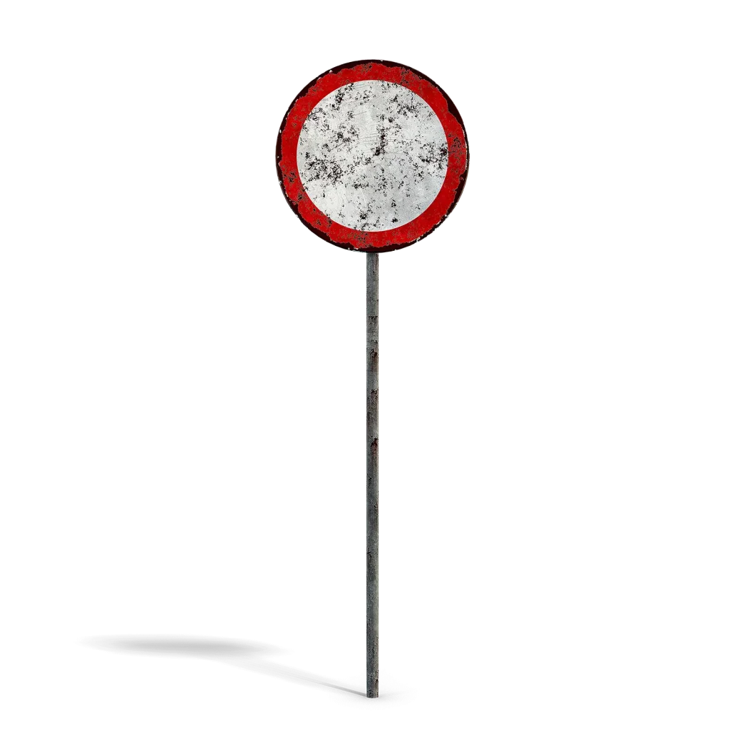 Damaged No Entry Sign