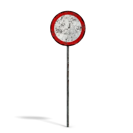 Damaged No Entry Sign