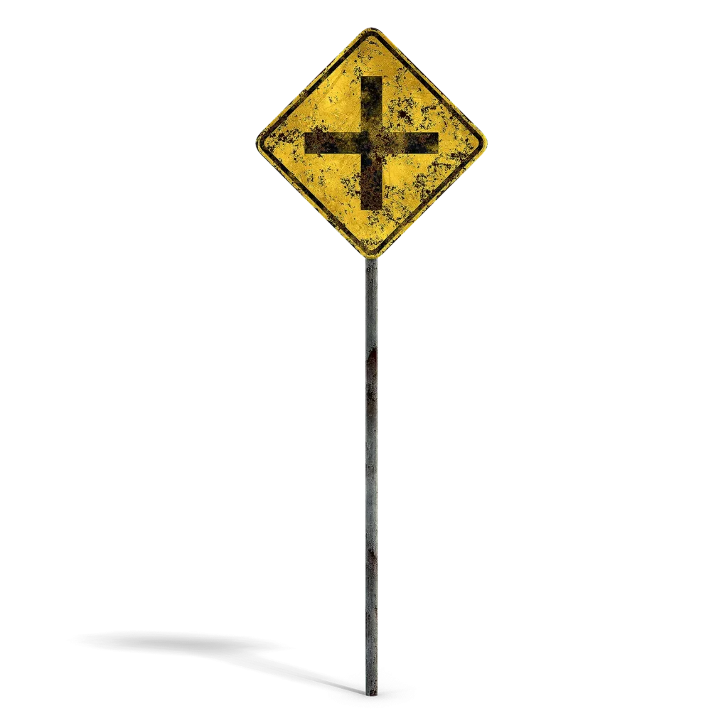 Damaged Crossing Sign