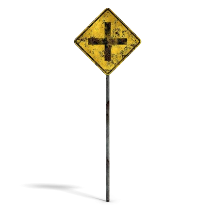 Damaged Crossing Sign