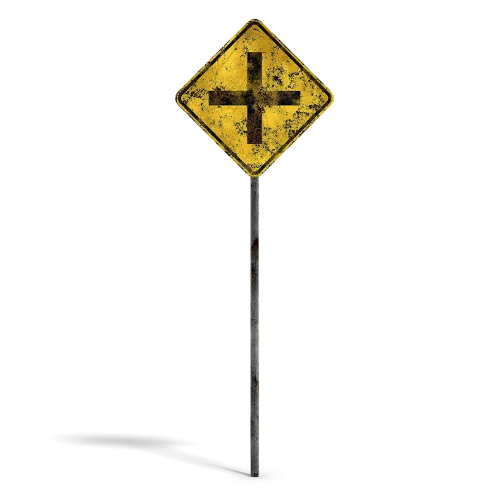 Damaged Crossing Sign