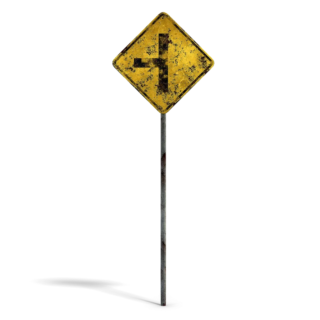 Damaged Crossing Sign