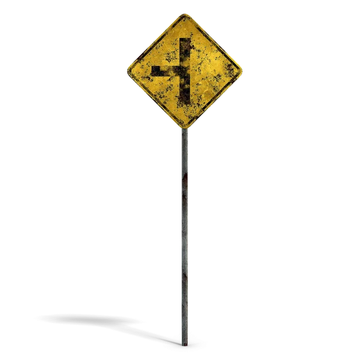 Damaged Crossing Sign