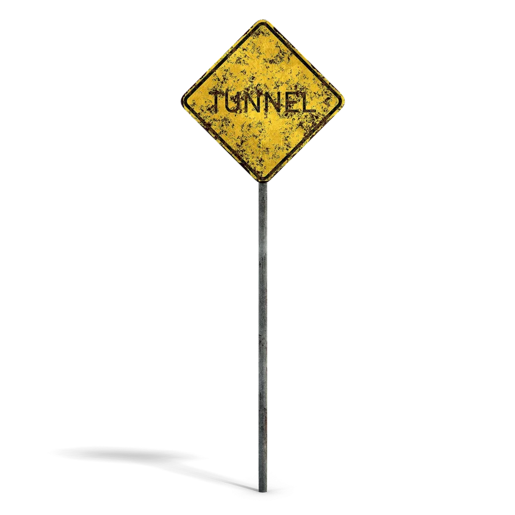 Damaged Tunnel Sign