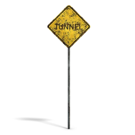 Damaged Tunnel Sign