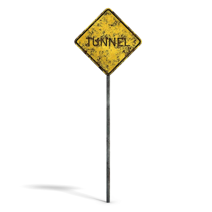 Damaged Tunnel Sign