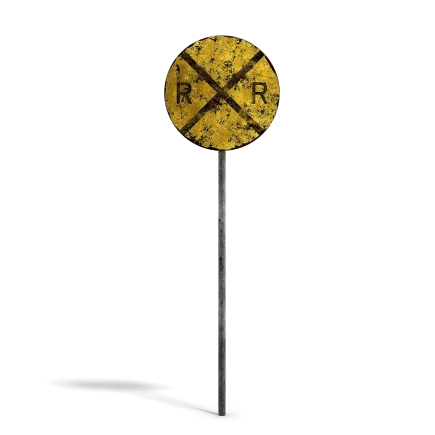 Damaged Railroad Sign