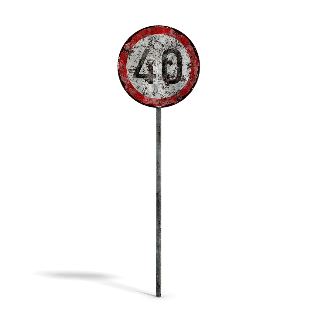 Damaged Speed Limit Sign