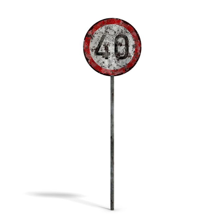 Damaged Speed Limit Sign