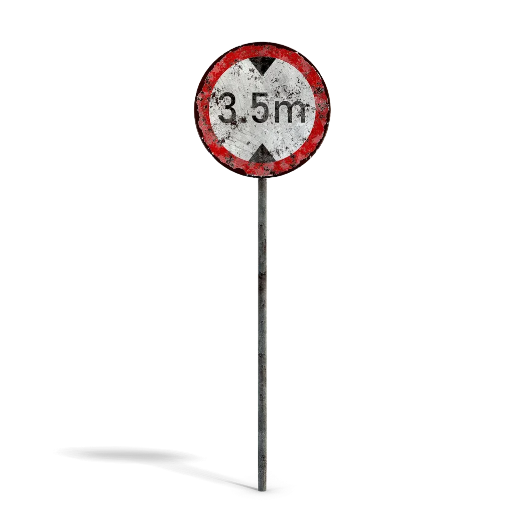 Damaged Max Height Sign