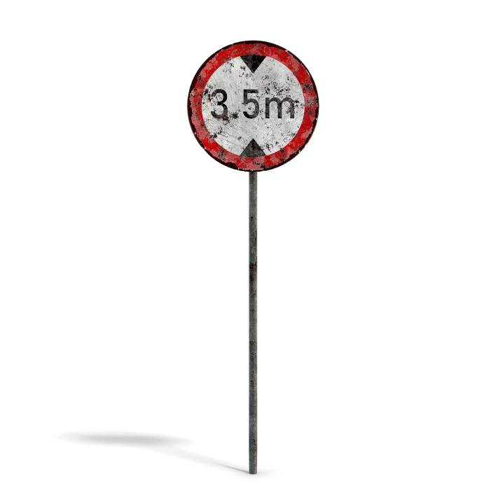 Damaged Max Height Sign