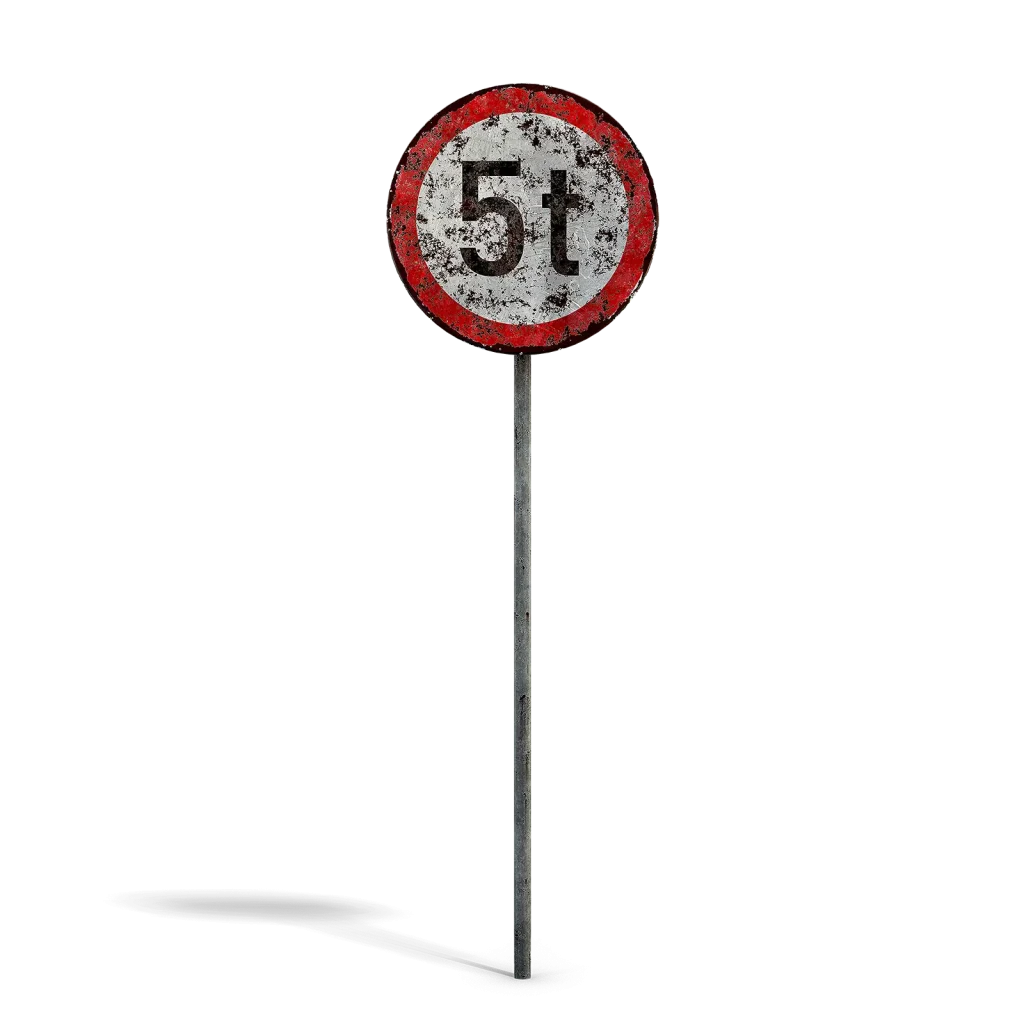 Damaged Max Weight Sign