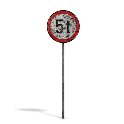 Damaged Max Weight Sign