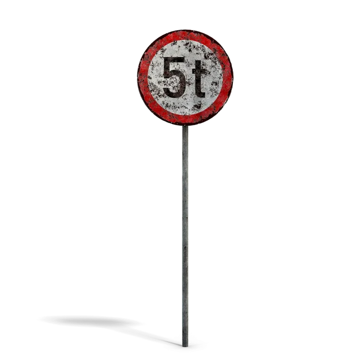 Damaged Max Weight Sign