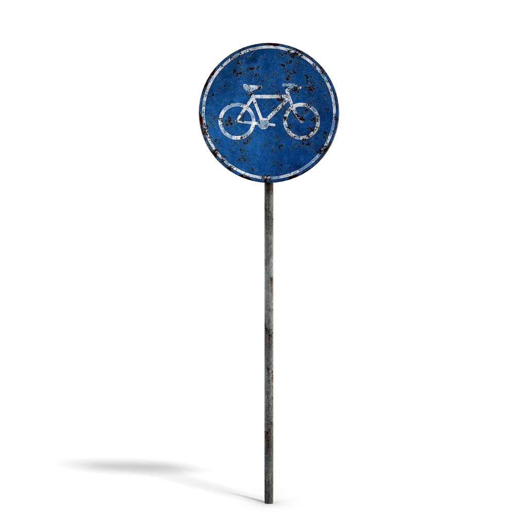 Damaged Bike Road Sign
