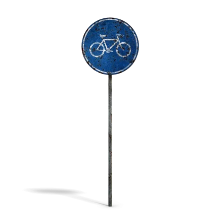Damaged Bike Road Sign