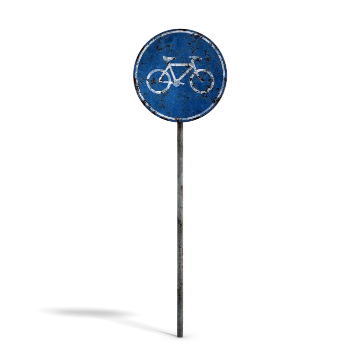 Damaged Bike Road Sign