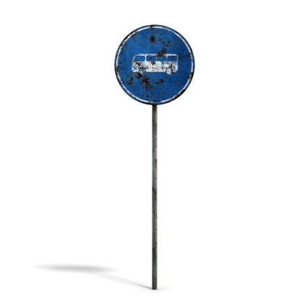 Damaged Bus Road Sign