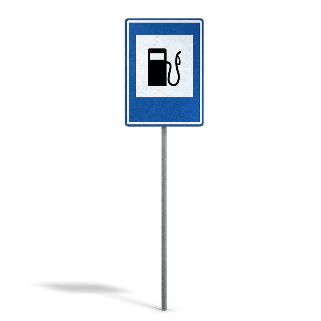 Gas Station Info Sign